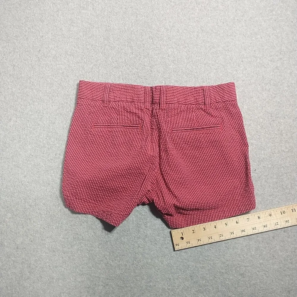 J. Crew Woman's Shorts Size 2 Red/Black Striped Cotton . Condition is Pre-owned.